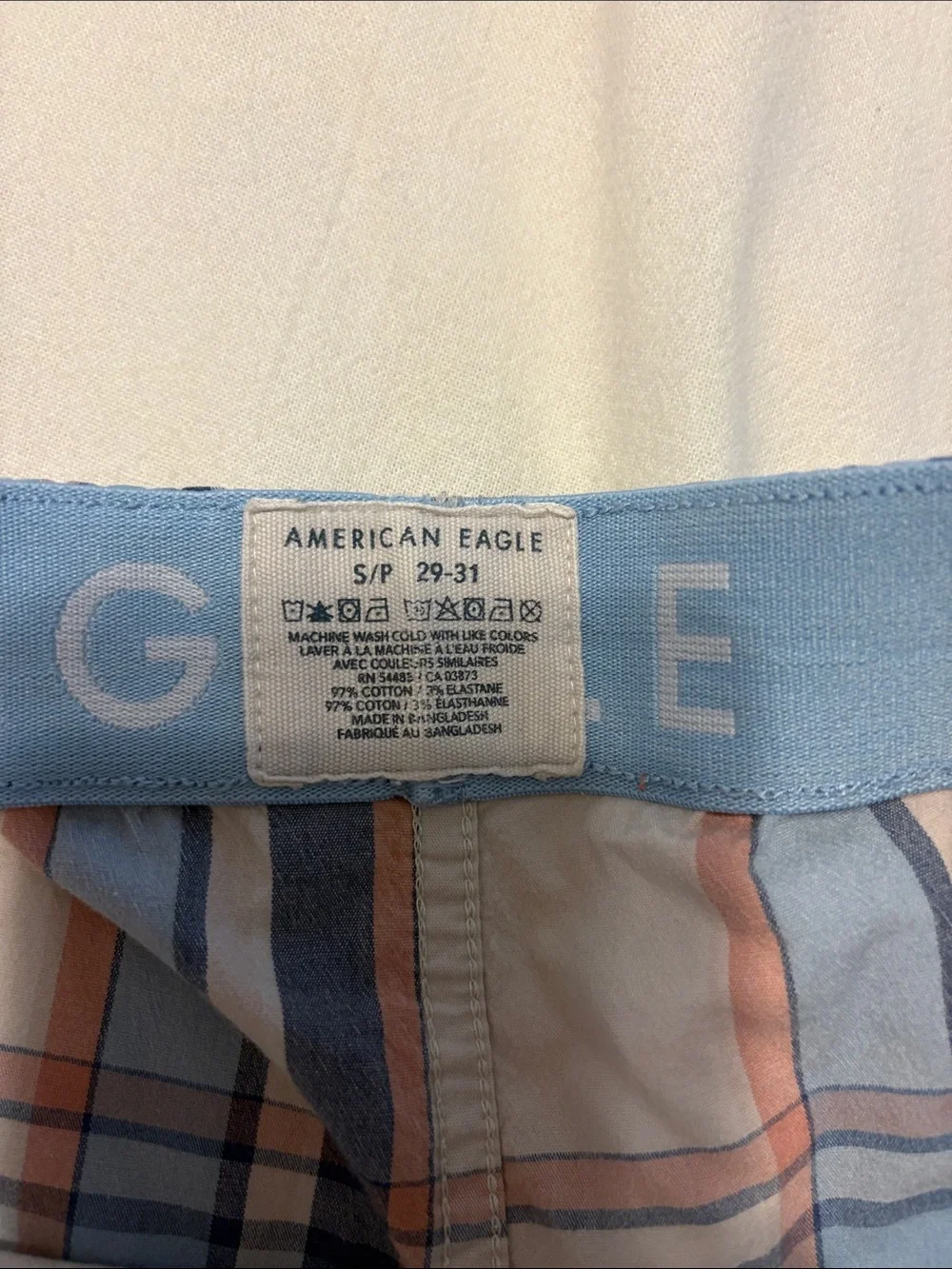 American Eagle Outfitters Plaid Boxers - Light Blue & Coral